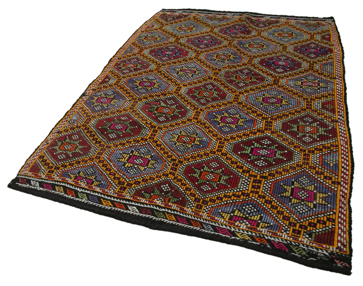 Cıcım Eskitme Multi Renk Keçi Kılı El Dokuma Kilim-170x273 - Görsel 3