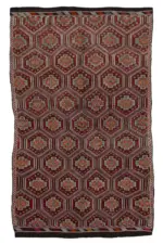Cıcım Eskitme Multi Renk Keçi Kılı El Dokuma Kilim-193x311