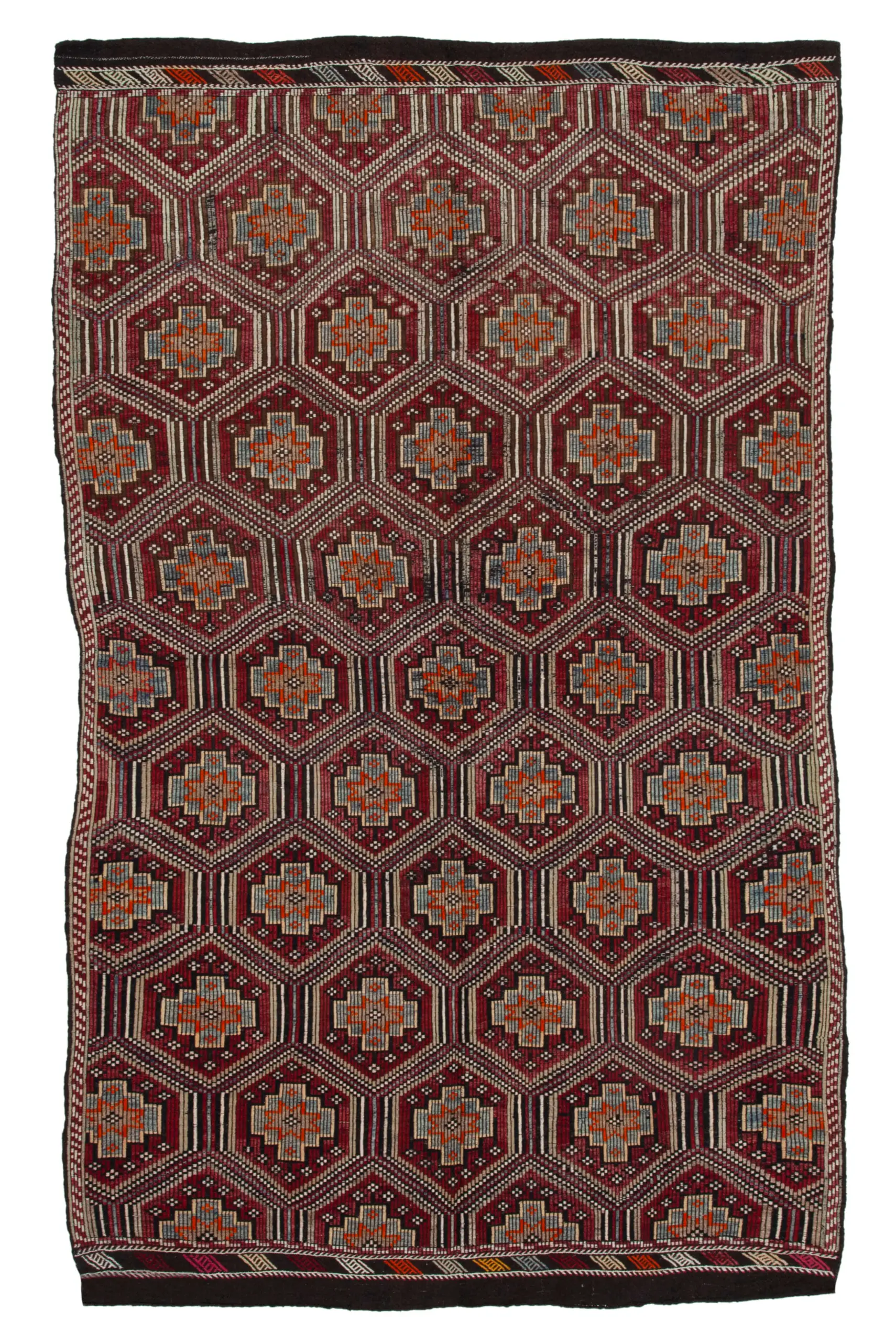 Rc_35631_1_Multicolor_Oriental_Kilim_Rugs Cıcım Eskitme Multi Renk Keçi Kılı El Dokuma Kilim-193x311 - Görsel 1