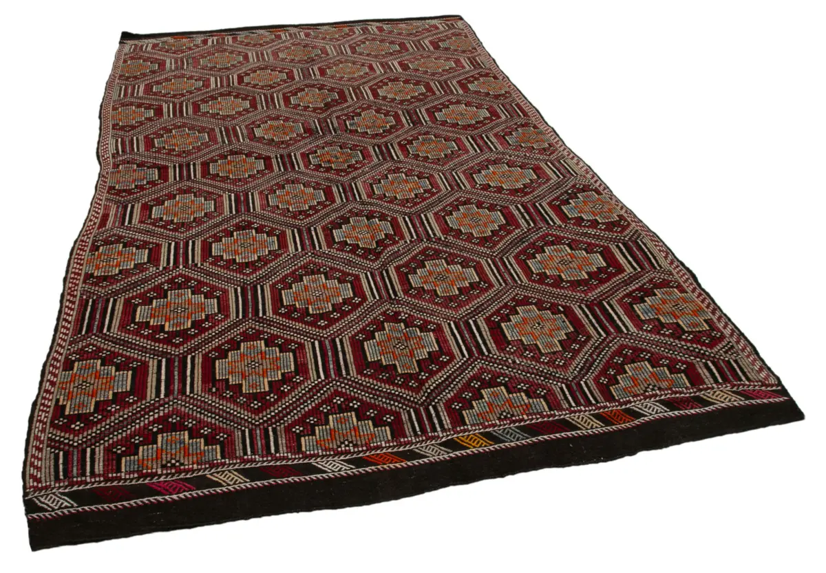 Cıcım Eskitme Multi Renk Keçi Kılı El Dokuma Kilim-193x311 - Görsel 2