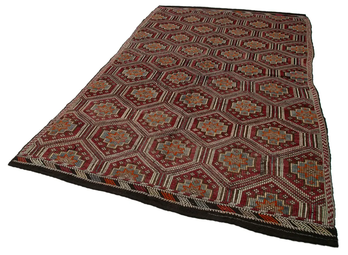 Cıcım Eskitme Multi Renk Keçi Kılı El Dokuma Kilim-193x311 - Görsel 3