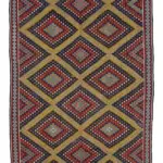 Cıcım Eskitme Multi Renk Keçi Kılı El Dokuma Kilim-185x353
