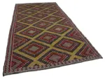 Cıcım Eskitme Multi Renk Keçi Kılı El Dokuma Kilim-185x353 - Görsel 2