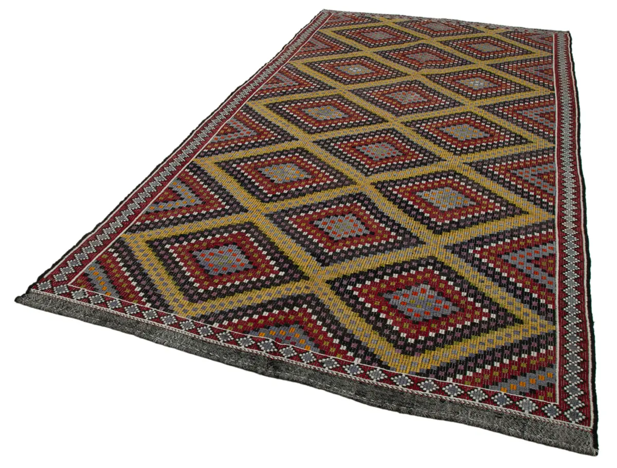 Cıcım Eskitme Multi Renk Keçi Kılı El Dokuma Kilim-185x353 - Görsel 3