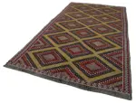 Cıcım Eskitme Multi Renk Keçi Kılı El Dokuma Kilim-185x353 - Görsel 3