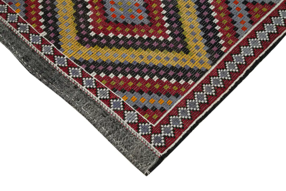 Cıcım Eskitme Multi Renk Keçi Kılı El Dokuma Kilim-185x353 - Görsel 4