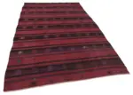 Cıcım Eskitme Kırmızı Renk Keçi Kılı El Dokuma Kilim-190x313 - Görsel 2