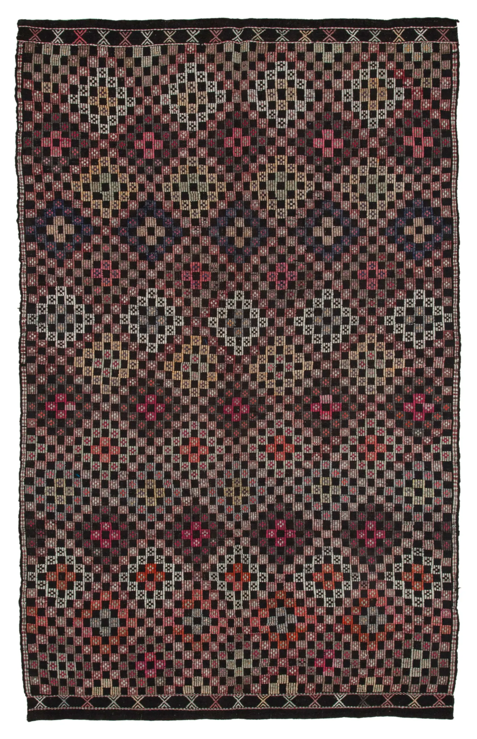 Rc_35640_1_Multicolor_Oriental_Kilim_Rugs Cıcım Eskitme Multi Renk Keçi Kılı El Dokuma Kilim-203x313 - Görsel 1