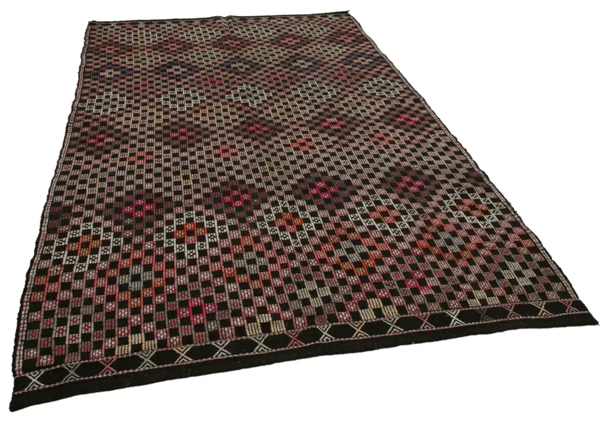 Cıcım Eskitme Multi Renk Keçi Kılı El Dokuma Kilim-203x313 - Görsel 2