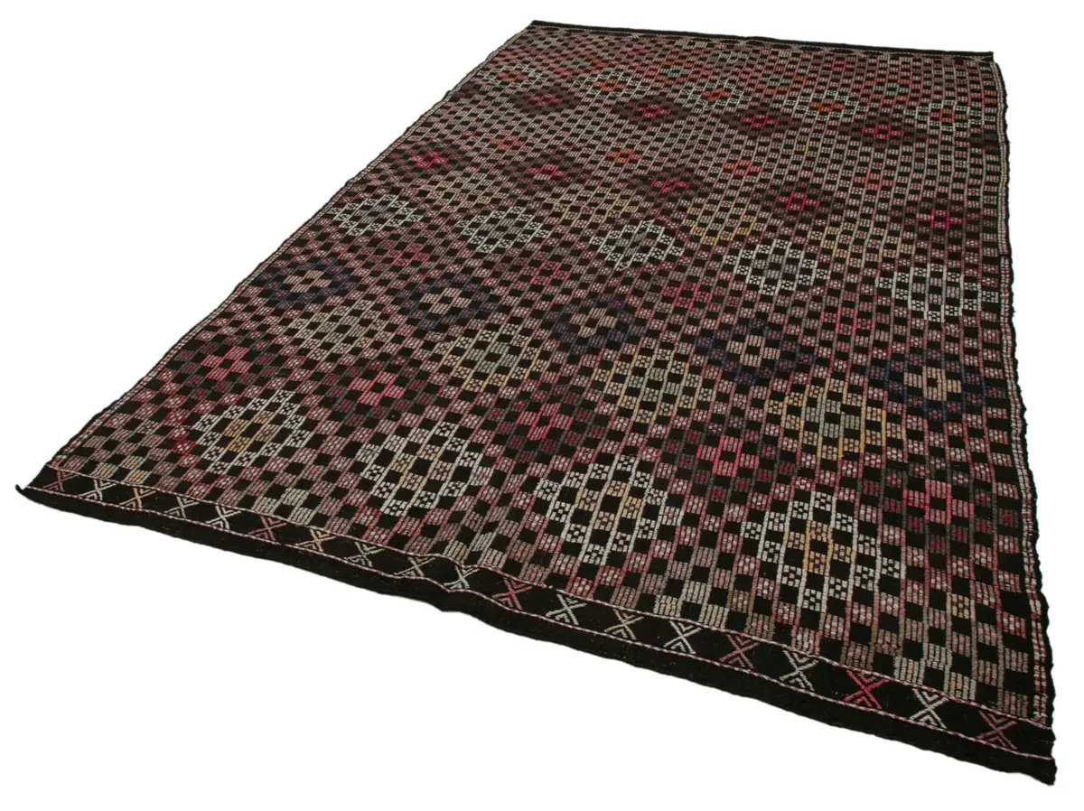 Cıcım Eskitme Multi Renk Keçi Kılı El Dokuma Kilim-203x313 - Görsel 3