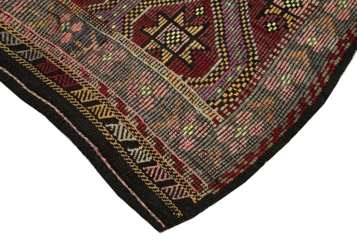 Cıcım Eskitme Multi Renk Keçi Kılı El Dokuma Kilim-183x250 - Görsel 4
