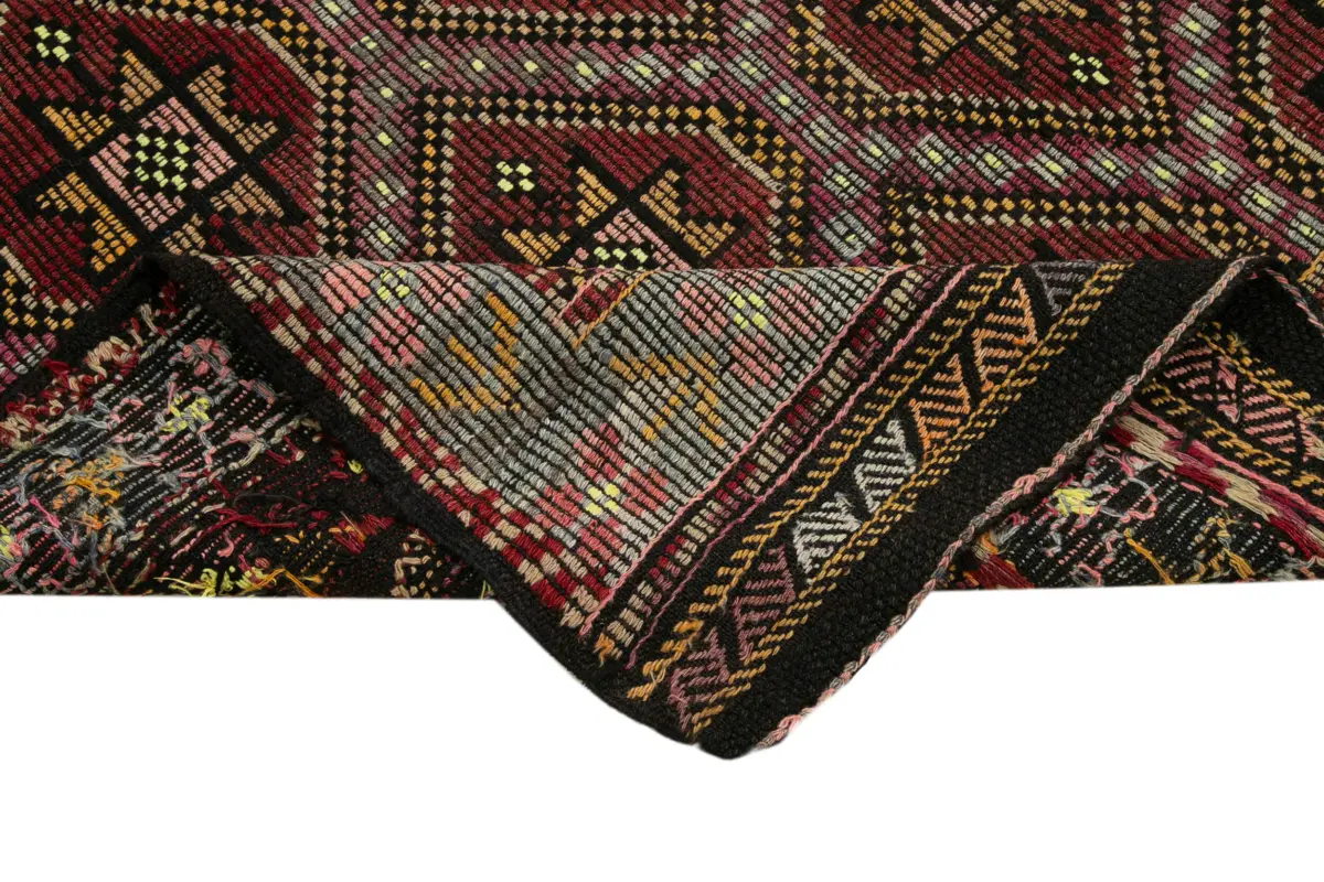 Cıcım Eskitme Multi Renk Keçi Kılı El Dokuma Kilim-183x250 - Görsel 6