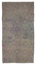 Cıcım Eskitme Bej Renk Keçi Kılı El Dokuma Kilim-184x350