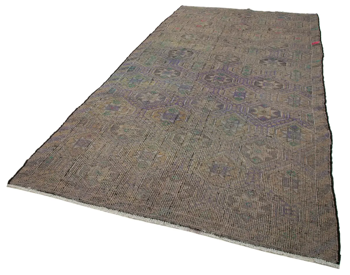 Cıcım Eskitme Bej Renk Keçi Kılı El Dokuma Kilim-184x350 - Görsel 3