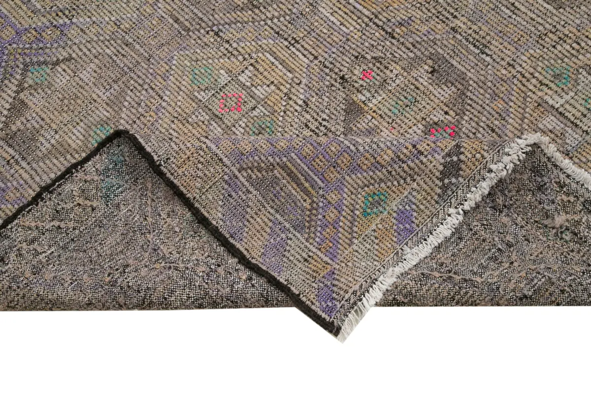 Cıcım Eskitme Bej Renk Keçi Kılı El Dokuma Kilim-184x350 - Görsel 6