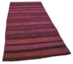 Cıcım Eskitme Kırmızı Renk Keçi Kılı El Dokuma Kilim-125x245 - Görsel 2