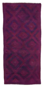 Cıcım Eskitme Mor Renk Keçi Kılı El Dokuma Kilim-160x325