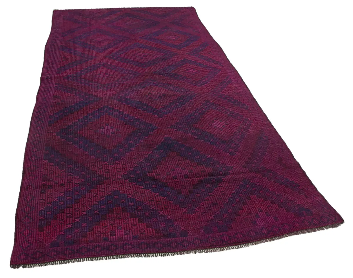 Cıcım Eskitme Mor Renk Keçi Kılı El Dokuma Kilim-160x325 - Görsel 2