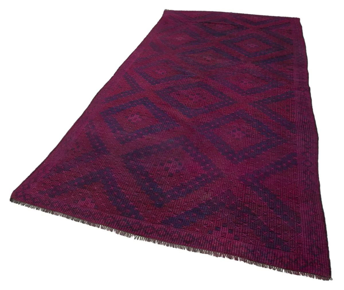 Cıcım Eskitme Mor Renk Keçi Kılı El Dokuma Kilim-160x325 - Görsel 3