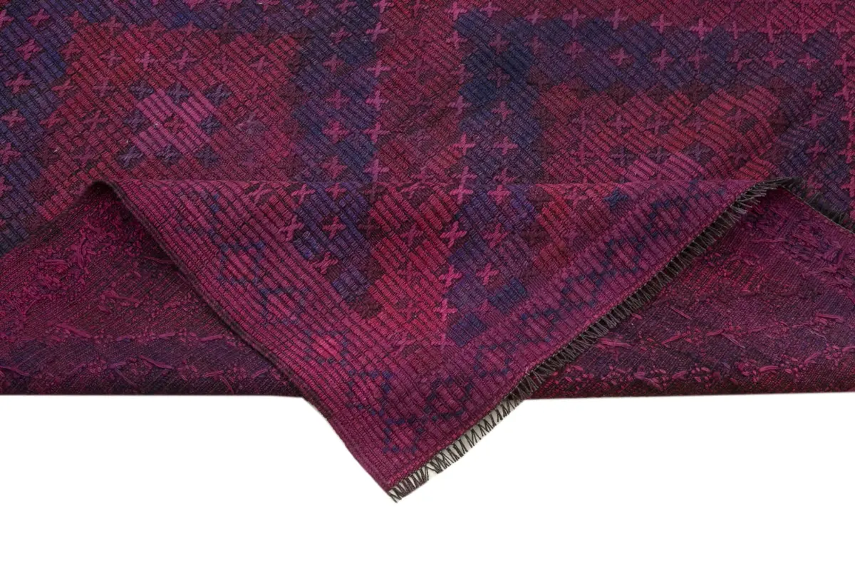 Cıcım Eskitme Mor Renk Keçi Kılı El Dokuma Kilim-160x325 - Görsel 6