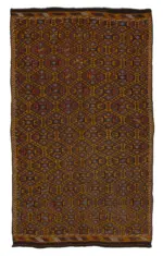Cıcım Eskitme Multi Renk Keçi Kılı El Dokuma Kilim-180x305