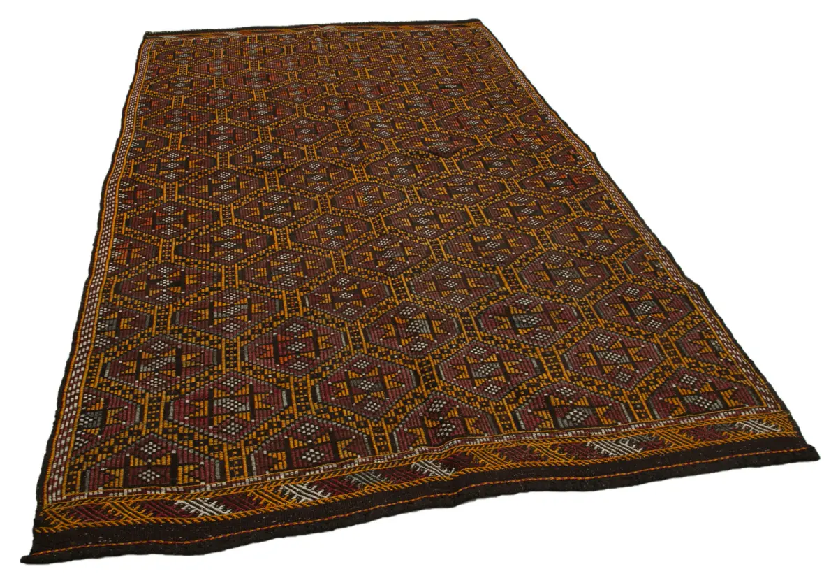 Cıcım Eskitme Multi Renk Keçi Kılı El Dokuma Kilim-180x305 - Görsel 2