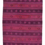 Cıcım Eskitme Pembe Renk Keçi Kılı El Dokuma Kilim-175x275