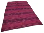 Cıcım Eskitme Pembe Renk Keçi Kılı El Dokuma Kilim-175x275 - Görsel 2