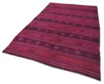 Cıcım Eskitme Pembe Renk Keçi Kılı El Dokuma Kilim-175x275 - Görsel 3