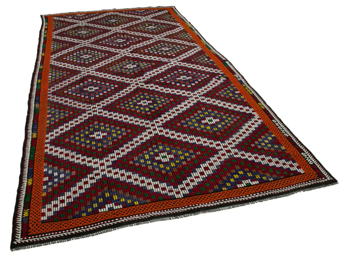 Cıcım Eskitme Multi Renk Keçi Kılı El Dokuma Kilim-190x369 - Görsel 2