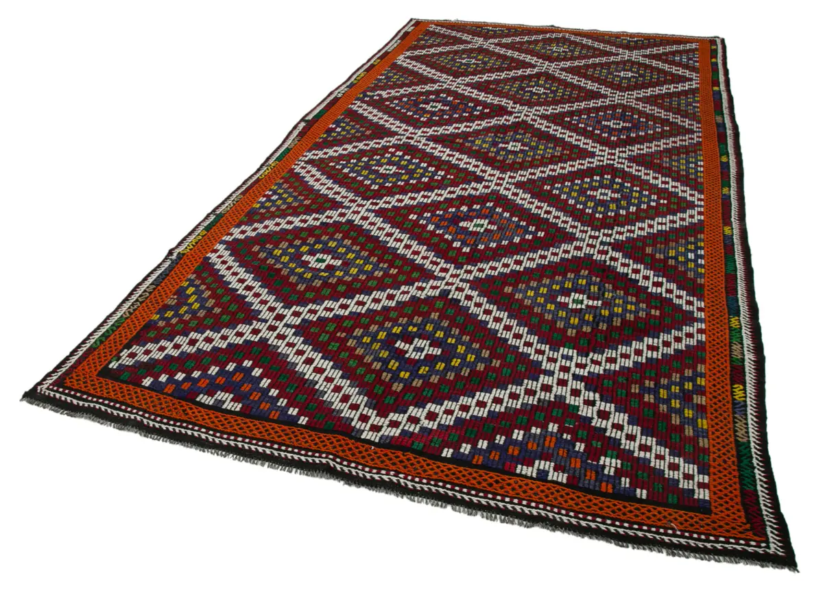 Cıcım Eskitme Multi Renk Keçi Kılı El Dokuma Kilim-190x369 - Görsel 3