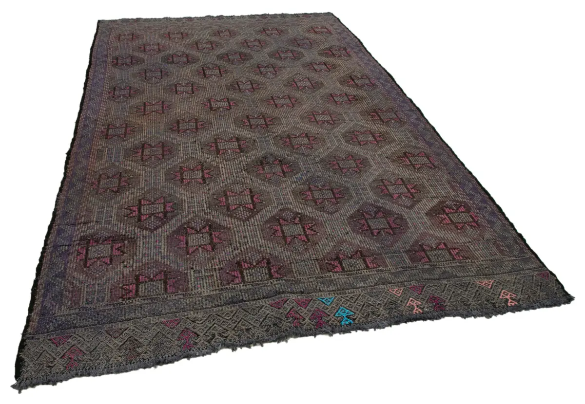 Cıcım Eskitme Multi Renk Keçi Kılı El Dokuma Kilim-190x307 - Görsel 2