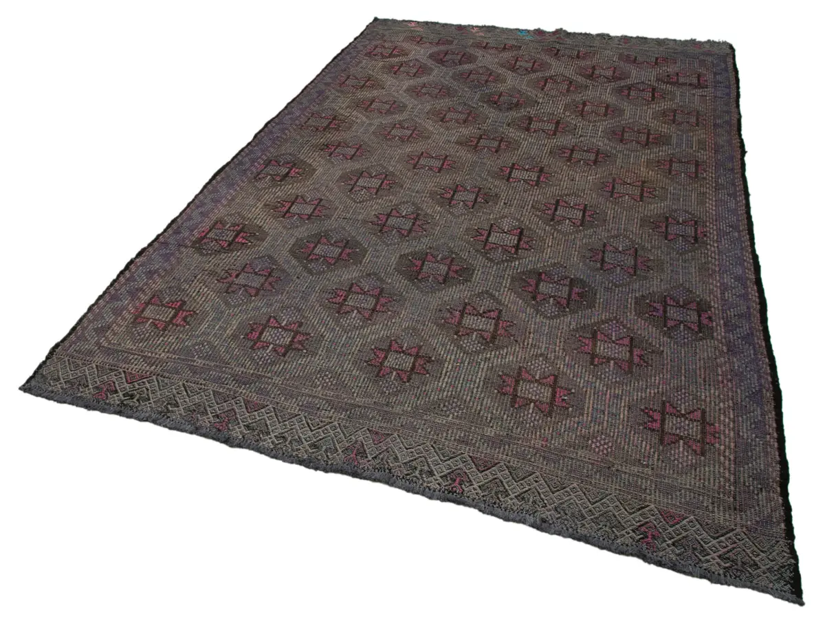Cıcım Eskitme Multi Renk Keçi Kılı El Dokuma Kilim-190x307 - Görsel 3