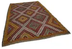 Cıcım Eskitme Turuncu Renk Keçi Kılı El Dokuma Kilim-202x320 - Görsel 2