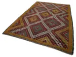 Cıcım Eskitme Turuncu Renk Keçi Kılı El Dokuma Kilim-202x320 - Görsel 3