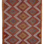 Cıcım Eskitme Multi Renk Keçi Kılı El Dokuma Kilim-181x304