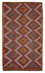 Cıcım Eskitme Multi Renk Keçi Kılı El Dokuma Kilim-181x304