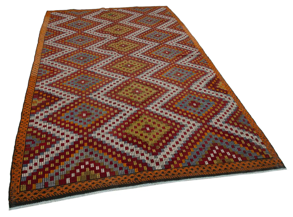 Cıcım Eskitme Multi Renk Keçi Kılı El Dokuma Kilim-181x304 - Görsel 2