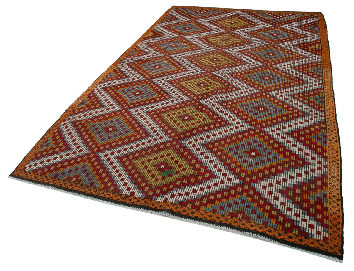 Cıcım Eskitme Multi Renk Keçi Kılı El Dokuma Kilim-181x304 - Görsel 3