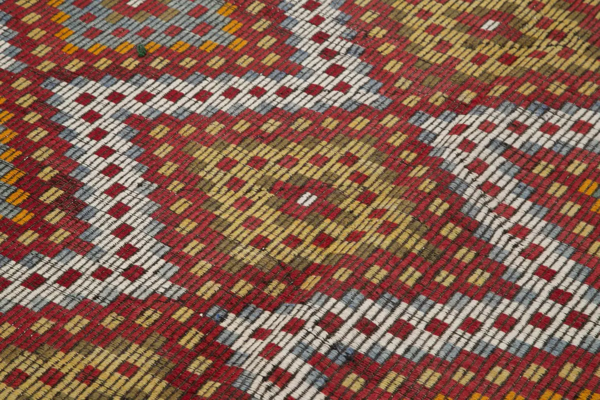 Cıcım Eskitme Multi Renk Keçi Kılı El Dokuma Kilim-181x304 - Görsel 5