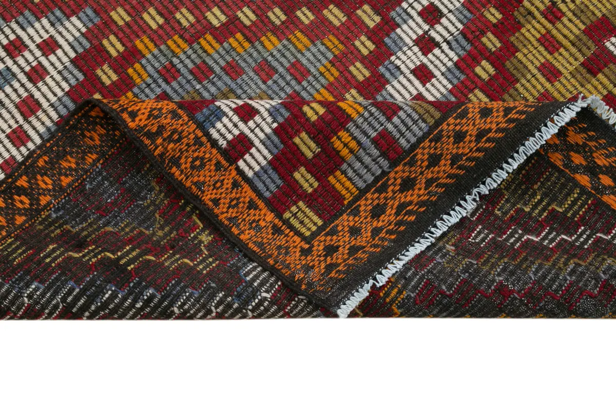 Cıcım Eskitme Multi Renk Keçi Kılı El Dokuma Kilim-181x304 - Görsel 6