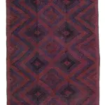 Cıcım Eskitme Kırmızı Renk Keçi Kılı El Dokuma Kilim-175x370
