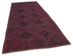Cıcım Eskitme Kırmızı Renk Keçi Kılı El Dokuma Kilim-175x370 - Görsel 2