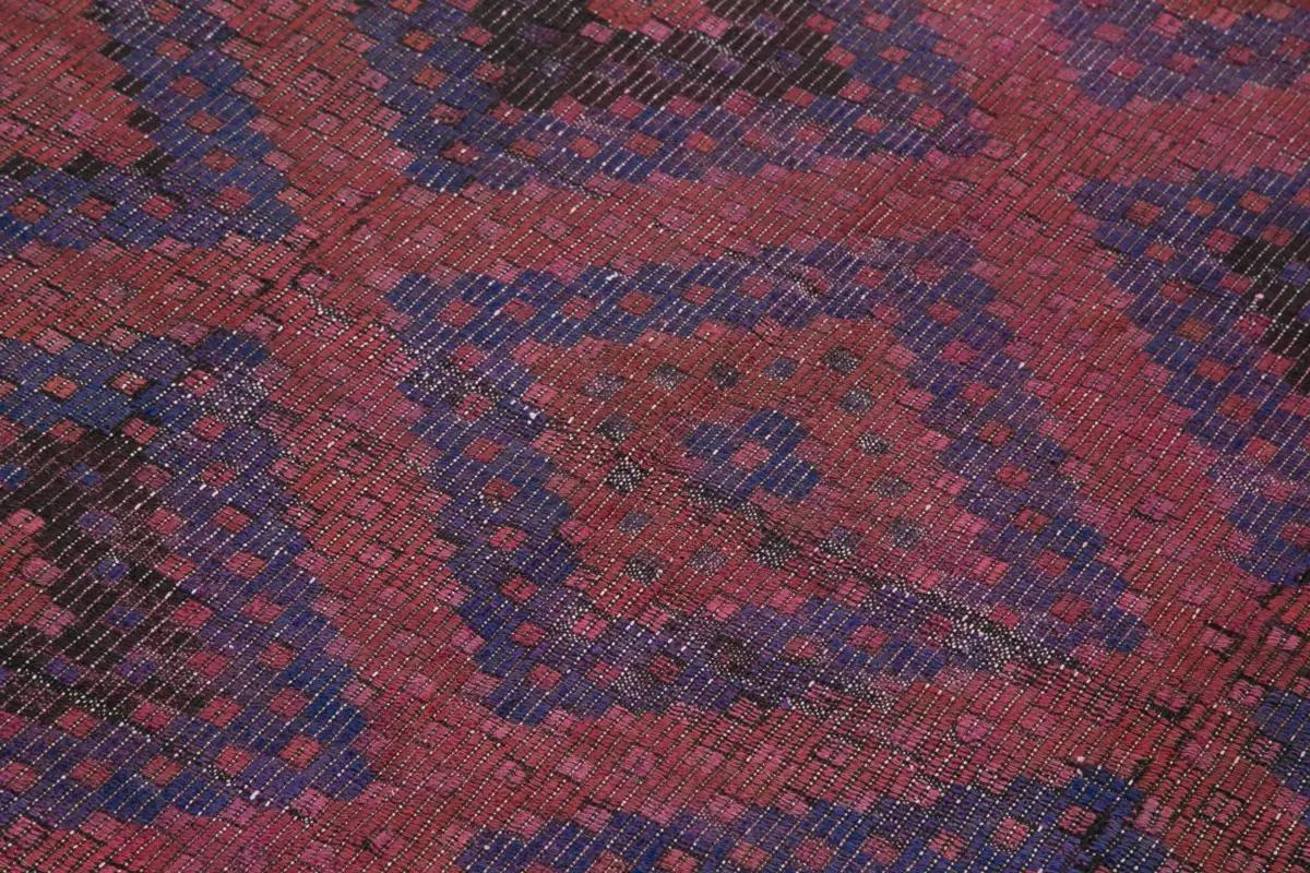 Cıcım Eskitme Kırmızı Renk Keçi Kılı El Dokuma Kilim-175x370 - Görsel 5