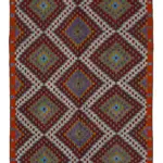Cıcım Eskitme Multi Renk Keçi Kılı El Dokuma Kilim-187x353