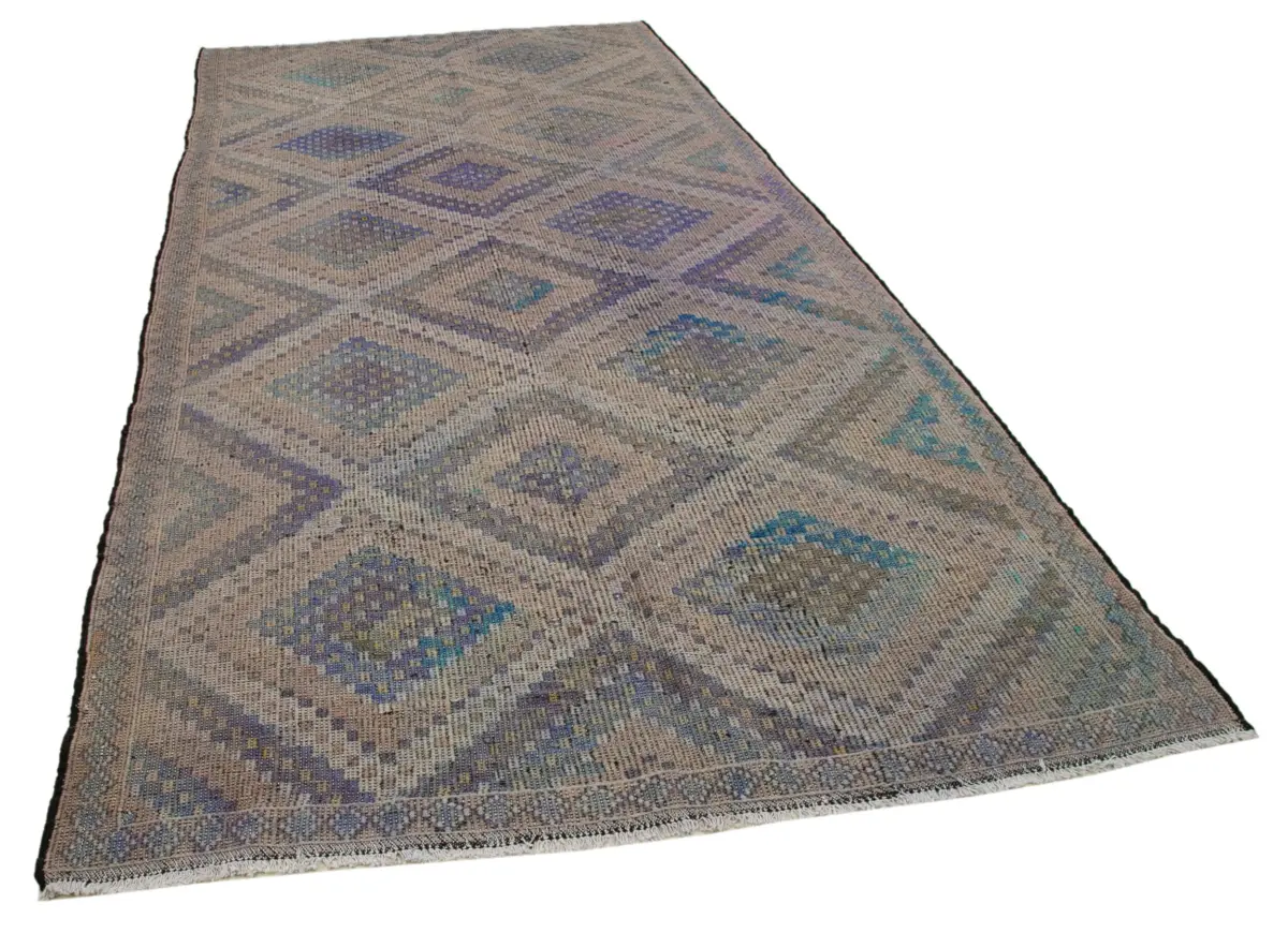 Cıcım Eskitme Bej Renk Keçi Kılı El Dokuma Kilim-170x347 - Görsel 2