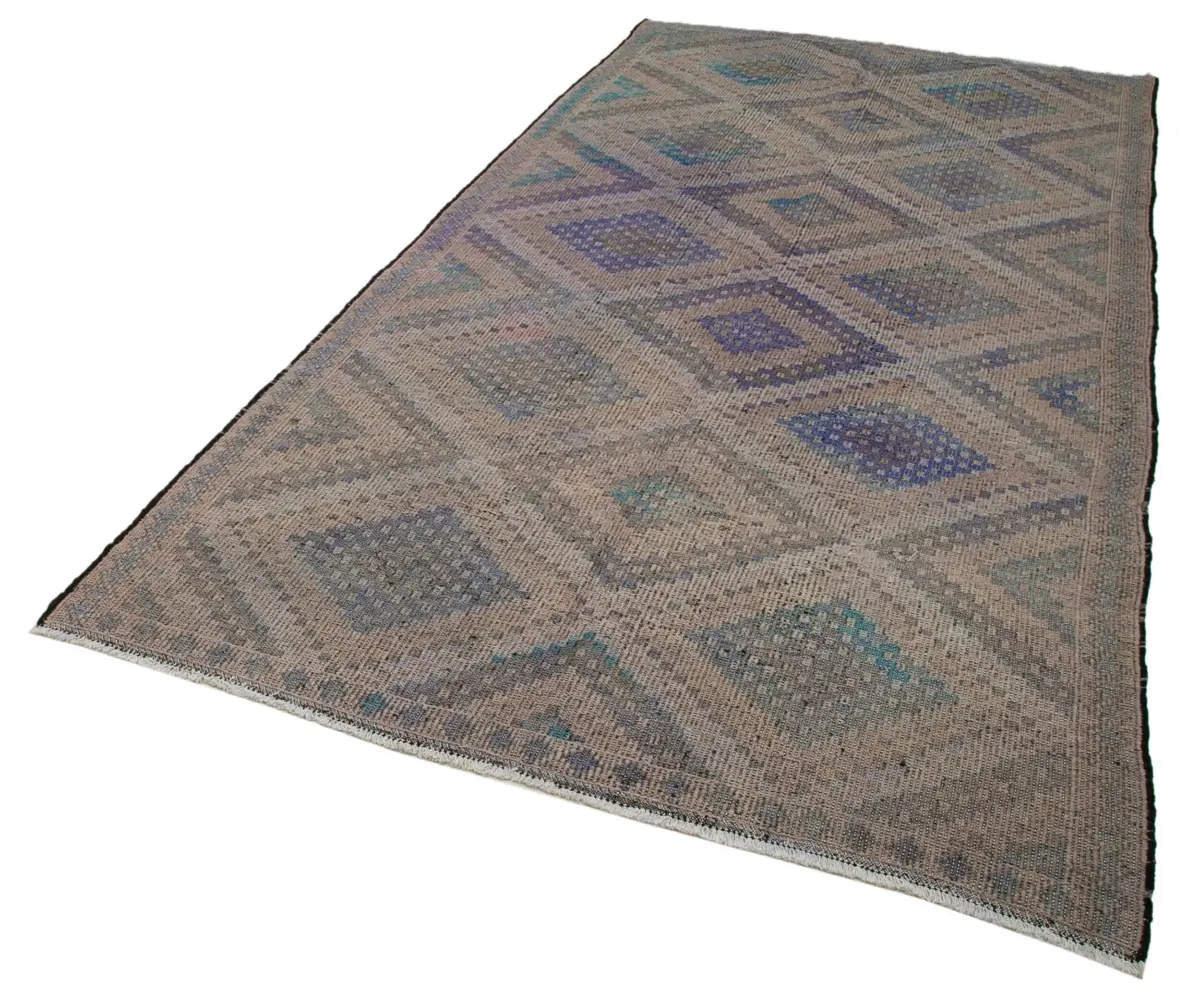 Cıcım Eskitme Bej Renk Keçi Kılı El Dokuma Kilim-170x347 - Görsel 3