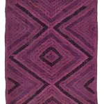 Cıcım Eskitme Pembe Renk Keçi Kılı El Dokuma Kilim-202x287