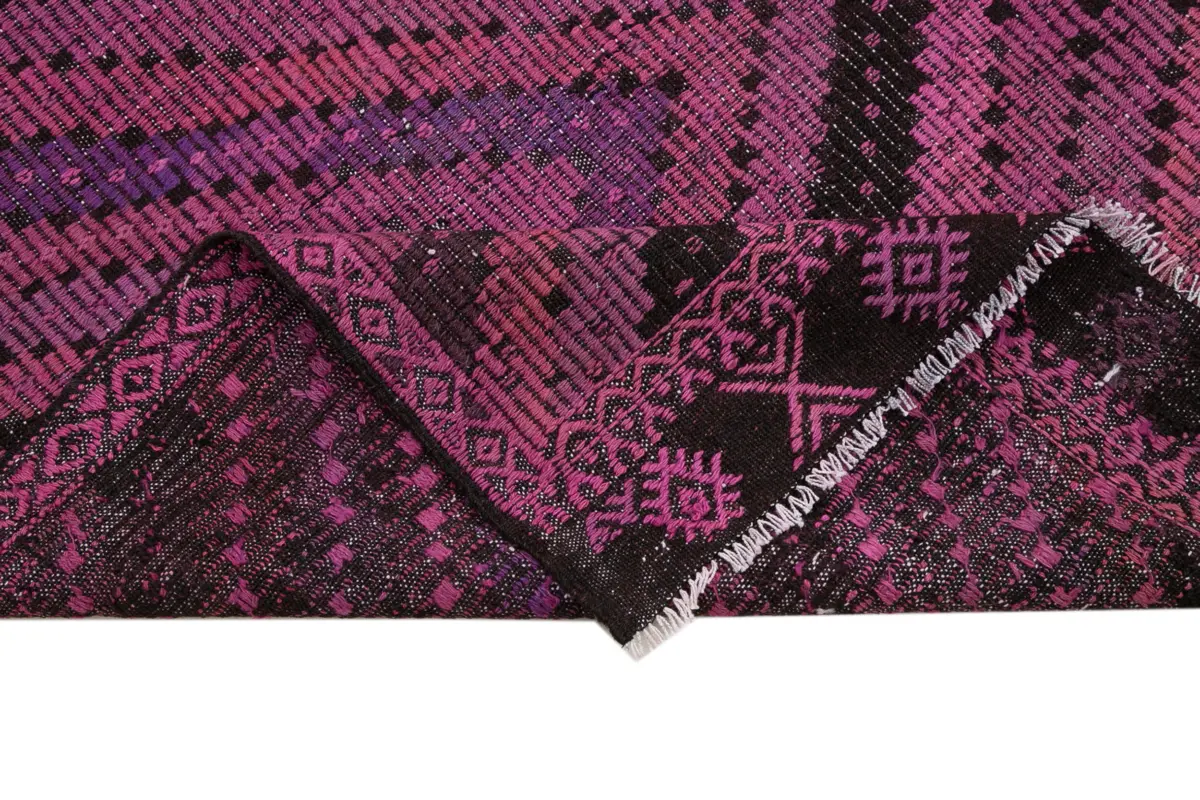 Cıcım Eskitme Pembe Renk Keçi Kılı El Dokuma Kilim-202x287 - Görsel 6