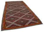 Cıcım Eskitme Multi Renk Keçi Kılı El Dokuma Kilim-194x363 - Görsel 2